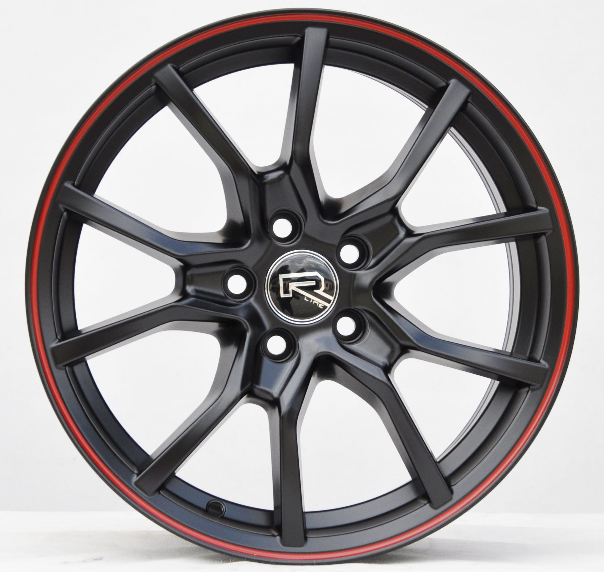 PDW 5253 Alufælge 16" 5x114.3 ET40 – Poleret/czerwony rant (sæt á 4)