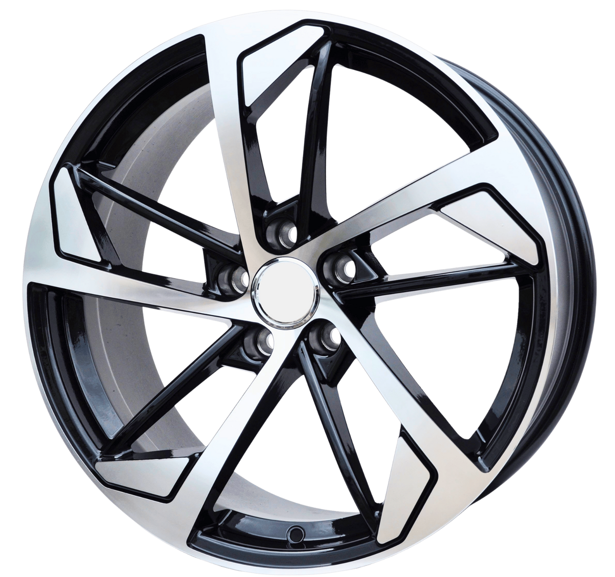 PDW E139/5366 Alufælge 20" 9J 5x112 ET31 – Poleret/sort pulverlakeret (sæt á 4)