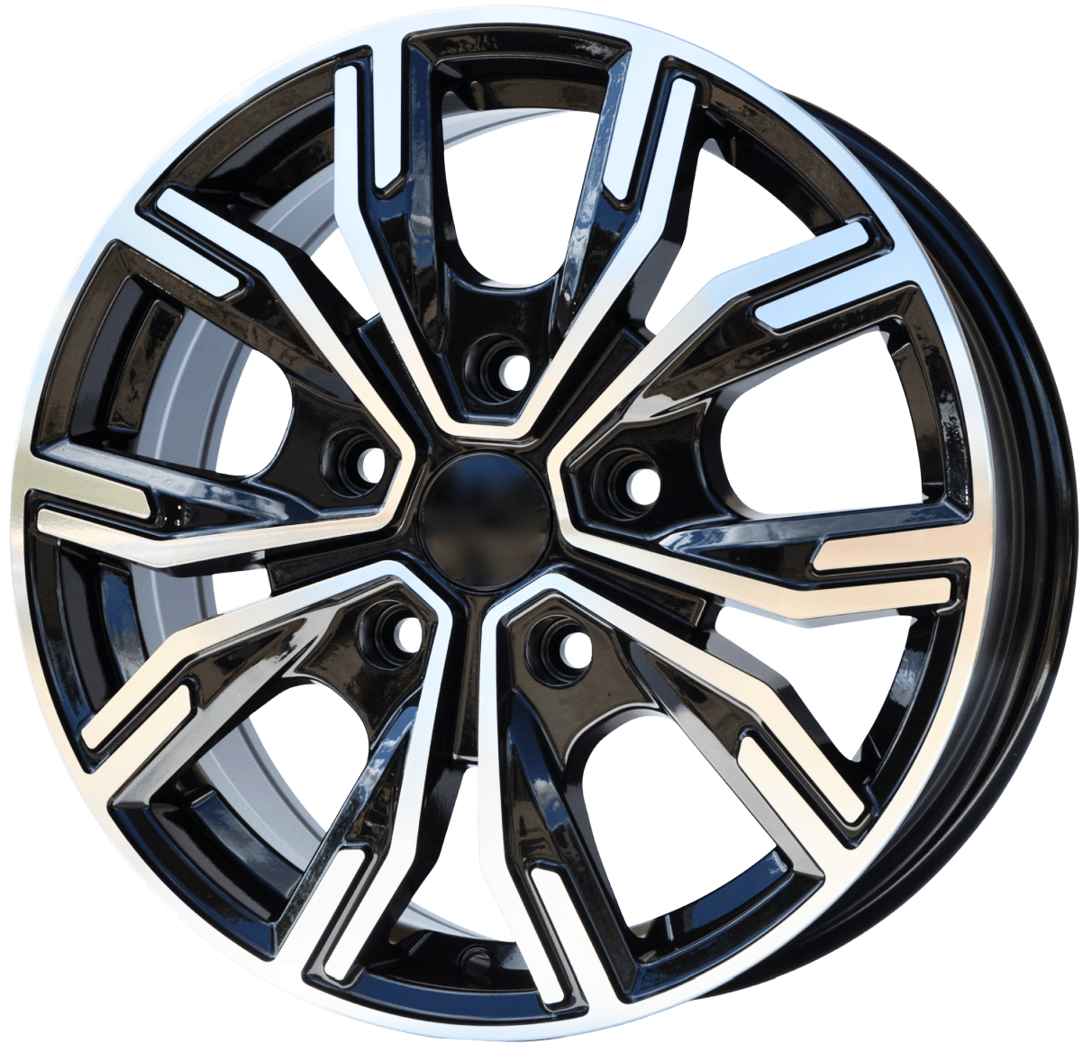 PDW 6408 Alufælge 16" 5x118 ET45 – Poleret/sort (sæt á 4)