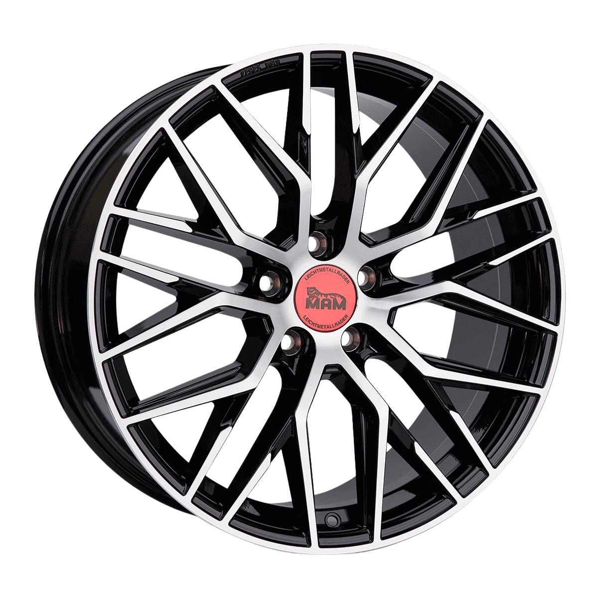 MAM RS4 Alufælge 20" 5x108 ET45 – Poleret/sort (sæt á 4)