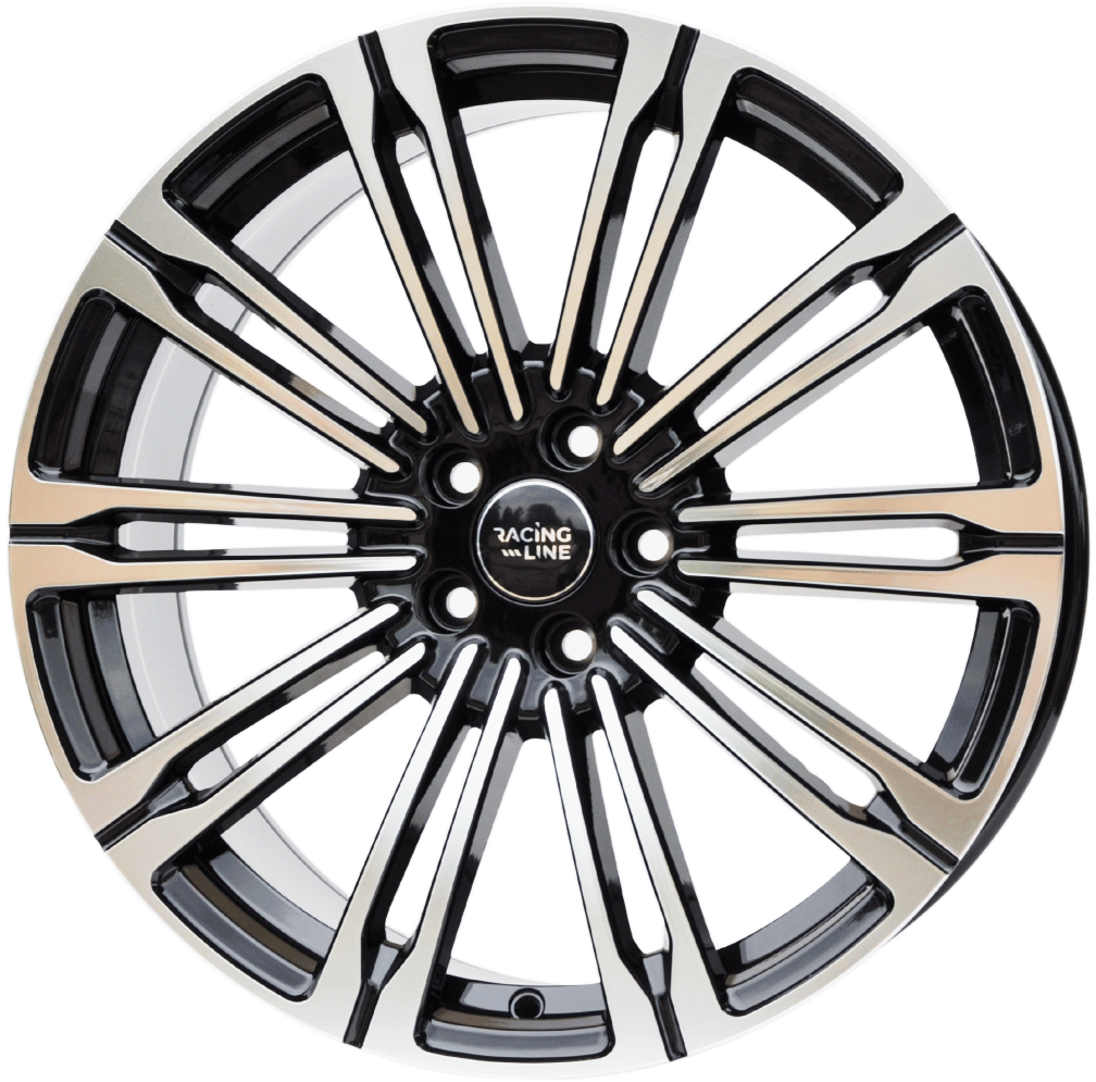 PDW 1808 Alufælge 22" 5x108 ET45 – Poleret/sort (sæt á 4)
