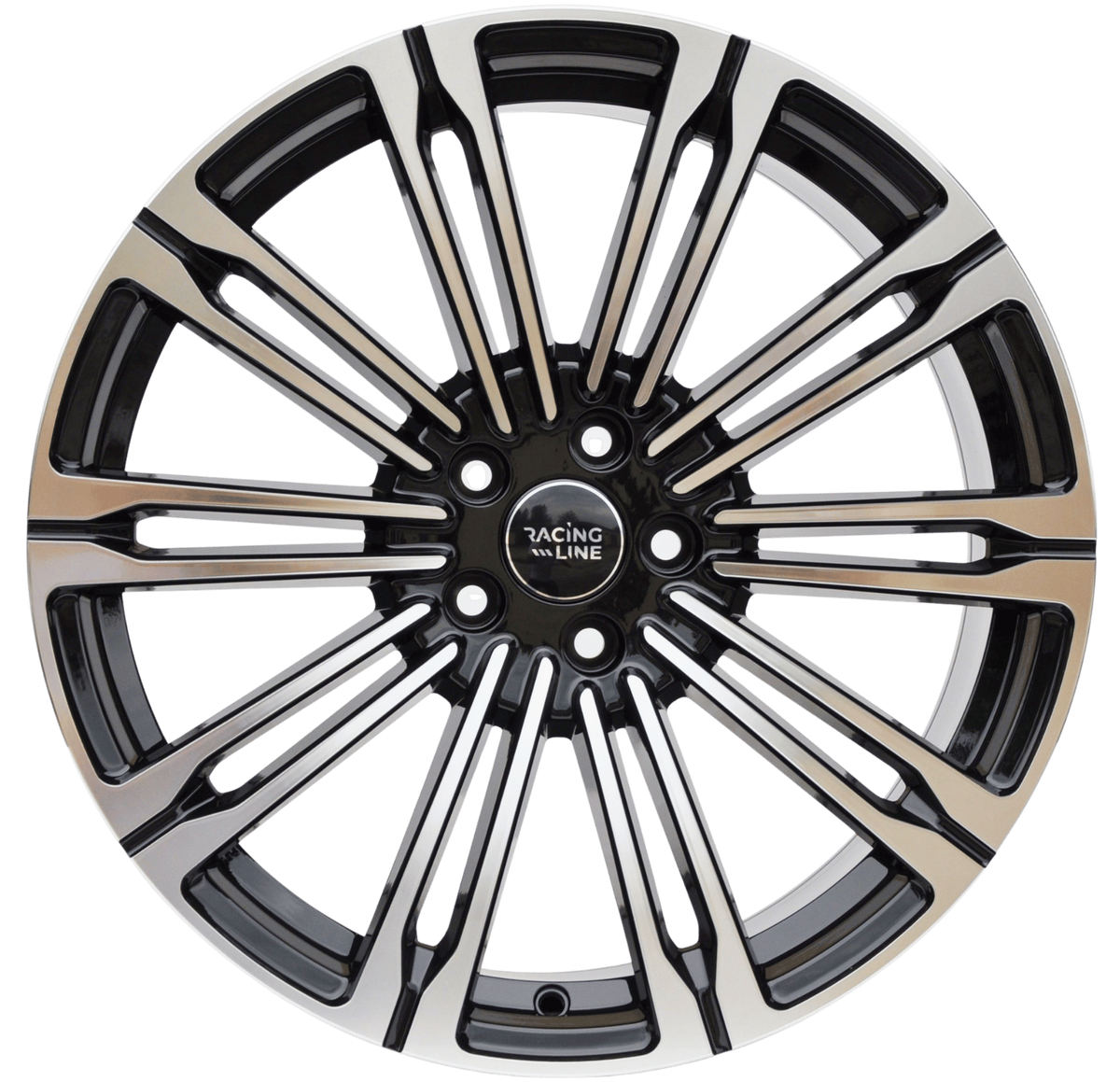 PDW 1808 Alufælge 22" 9,5J 5x108 ET45 – Poleret/sort (sæt á 4)
