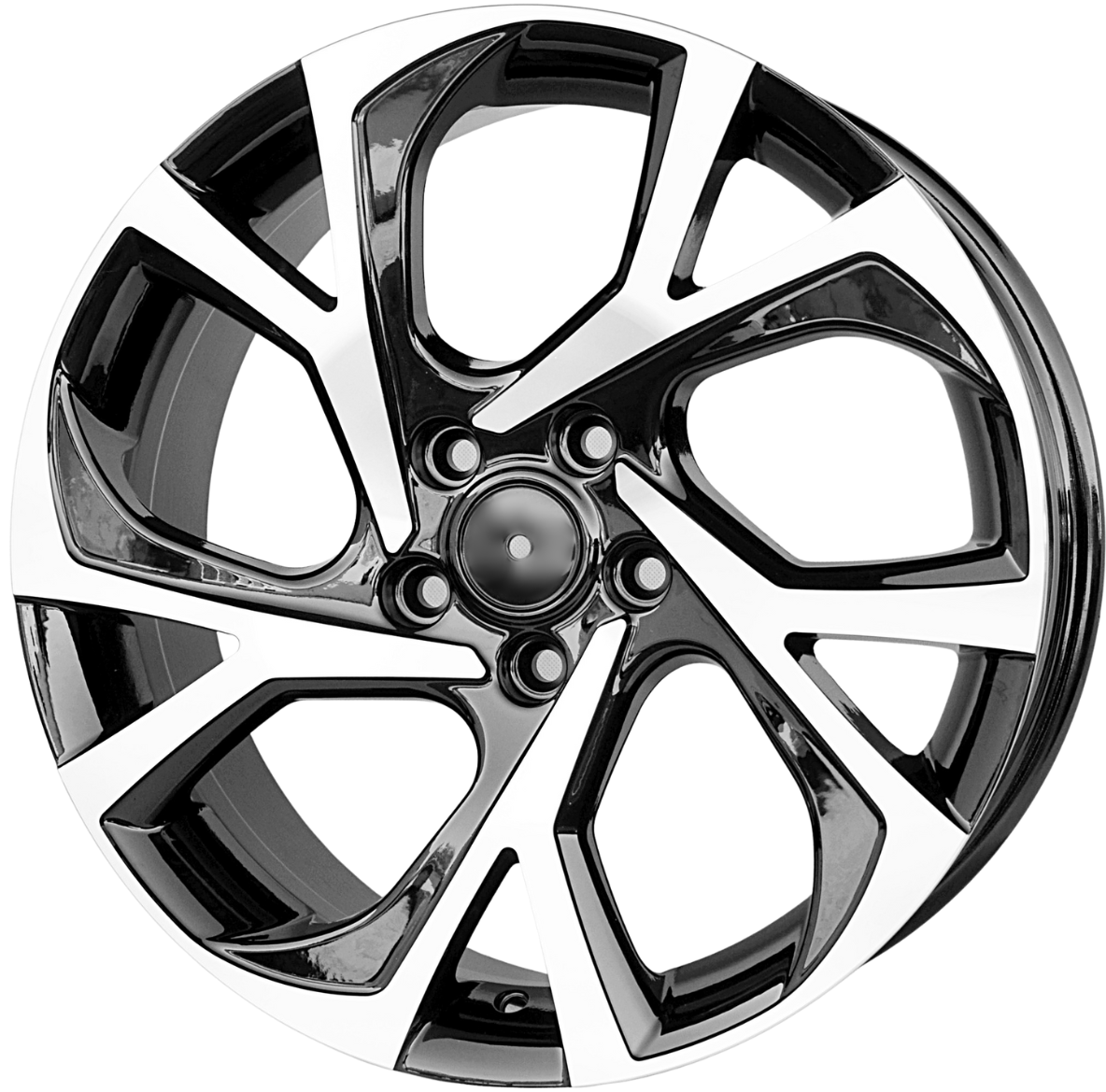 PDW MB132 Alufælge 17" 5x114.3 ET45 – Poleret/sort (sæt á 4)