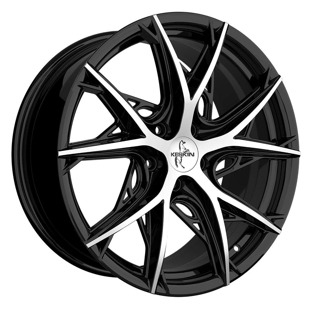 Keskin KT24 Alufælge 19" 5x108 ET40 – Poleret/sort (sæt á 4)
