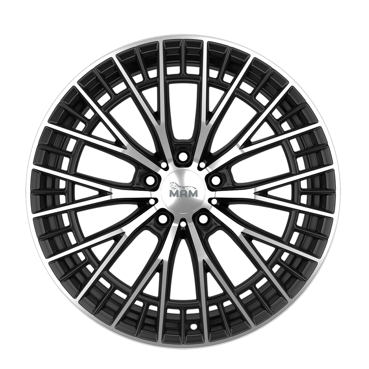 MAM GT2 Alufælge 19" 5x114.3 ET45 – Poleret/sort (sæt á 4)