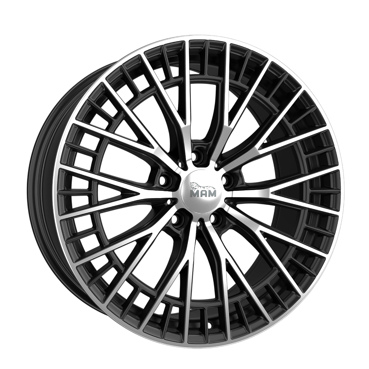 MAM GT2 Alufælge 19" 5x114.3 ET45 – Poleret/sort (sæt á 4)