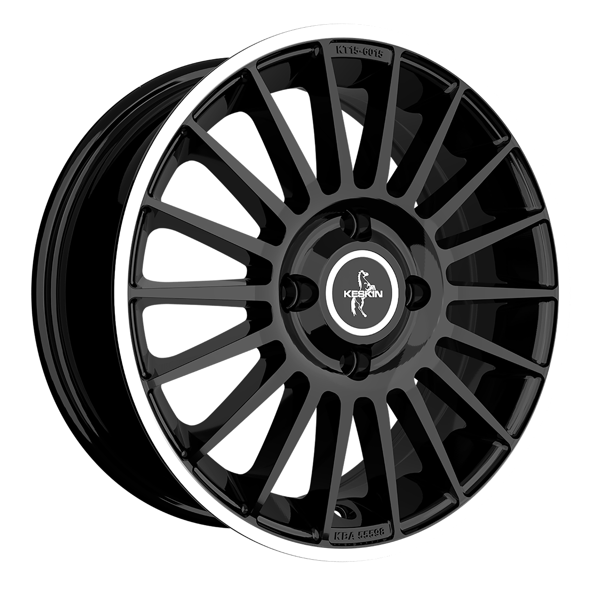 Keskin KT15 Alufælge 16" 4x108 ET20 – Poleret/sort (sæt á 4)