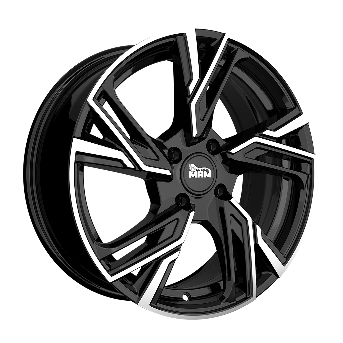MAM RS5 Alufælge 16" 4x100 ET35 – Poleret/sort (sæt á 4)