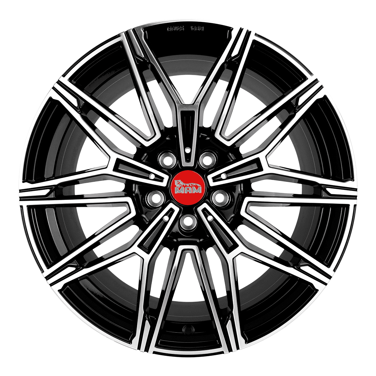 MAM B3 Alufælge 19" 5x120 ET35 – Poleret/sort (sæt á 4)
