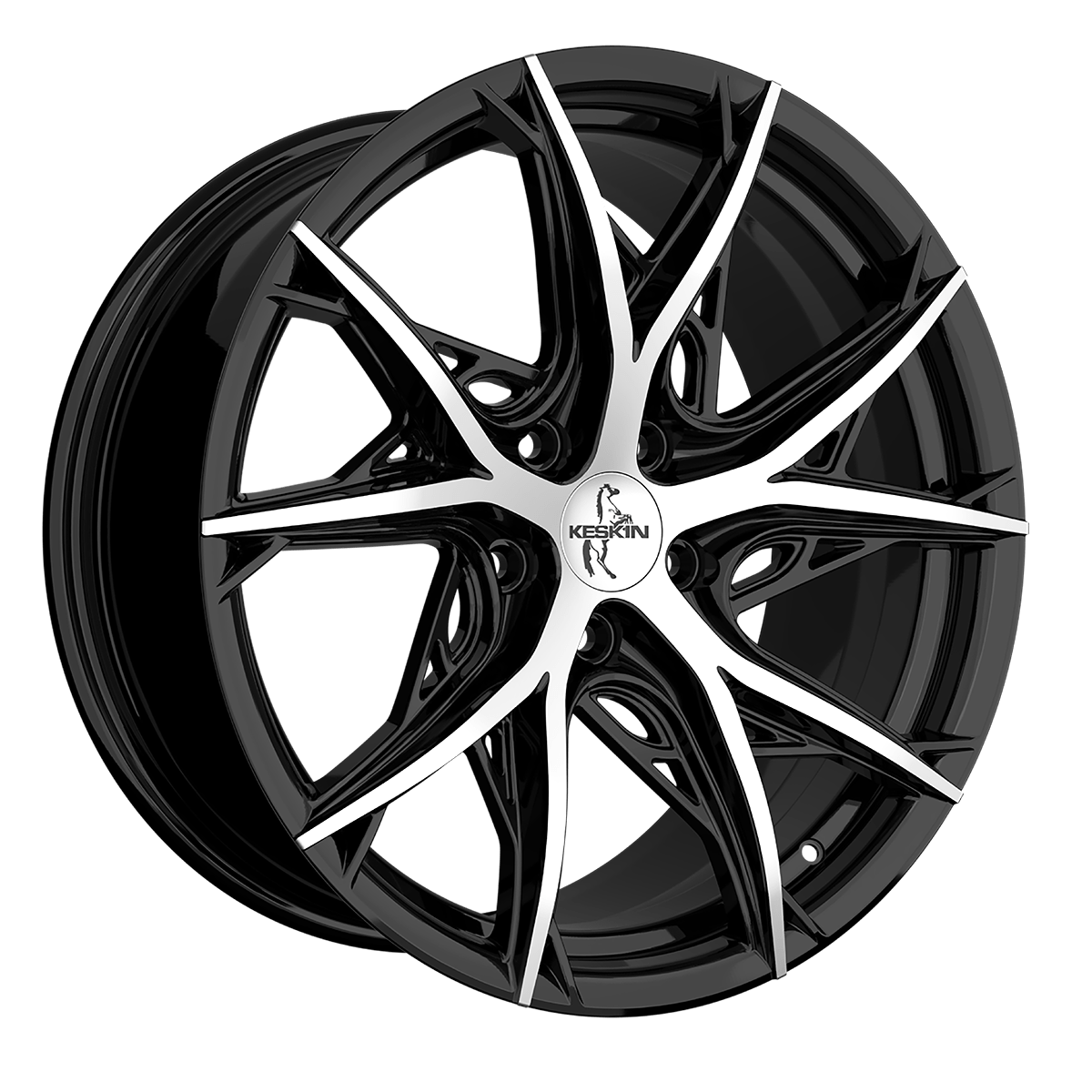 Keskin KT24C Alufælge 19" 5x120 ET35 – Poleret/sort (sæt á 4)
