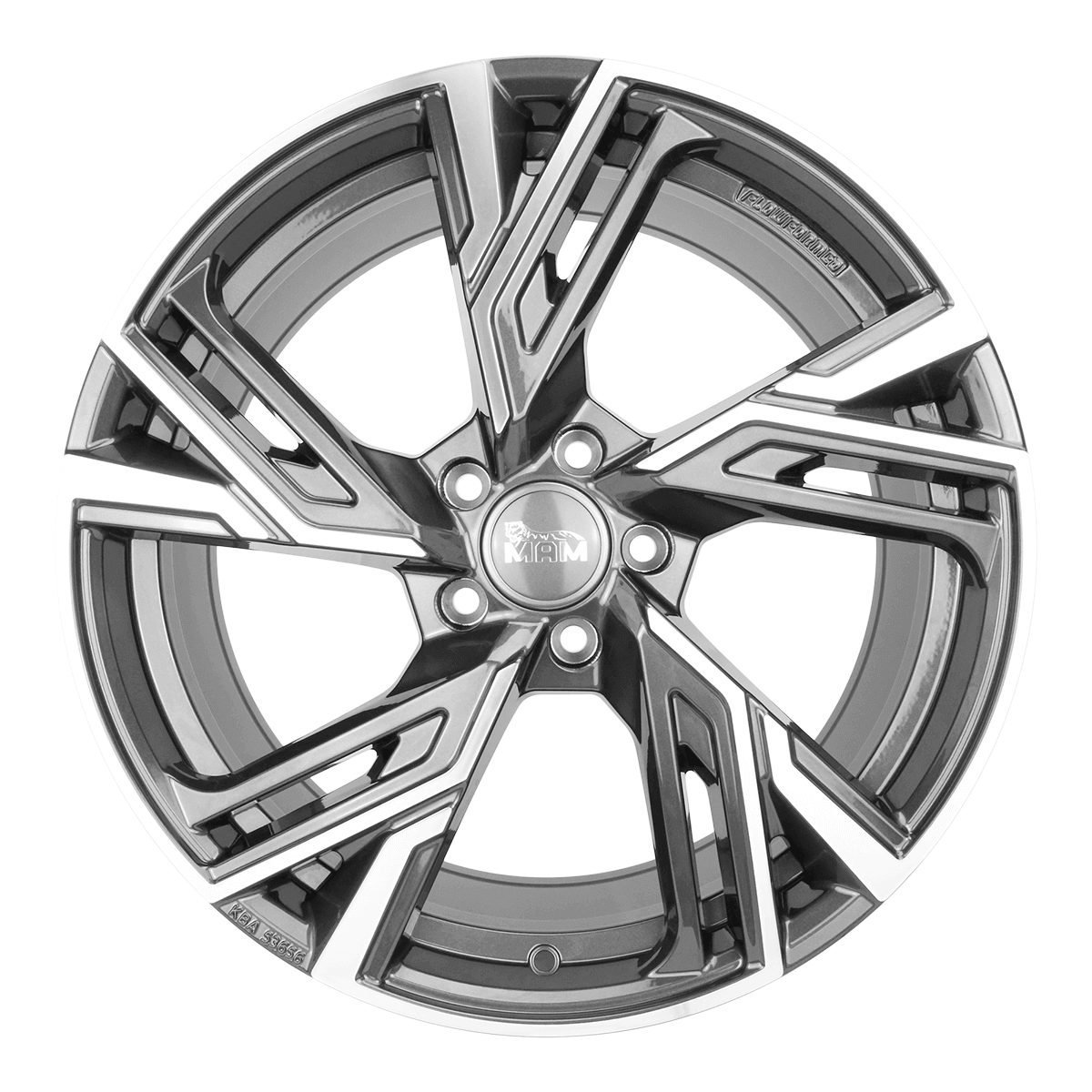 MAM RS5 Alufælge 18" 5x120 ET35 – Poleret/grafit (sæt á 4)