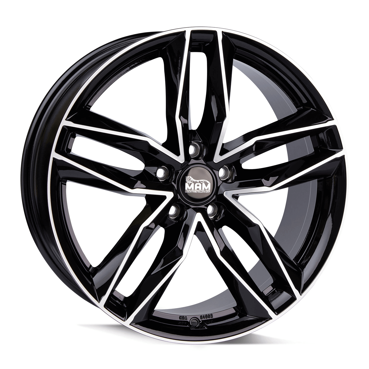 MAM RS3 Alufælge 18" 5x112 ET30 – Poleret/sort (sæt á 4)