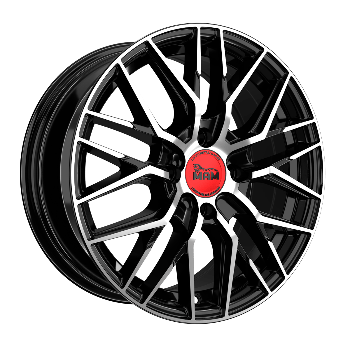 MAM RS4 Alufælge 16" 4x100 ET35 – Poleret/sort (sæt á 4)
