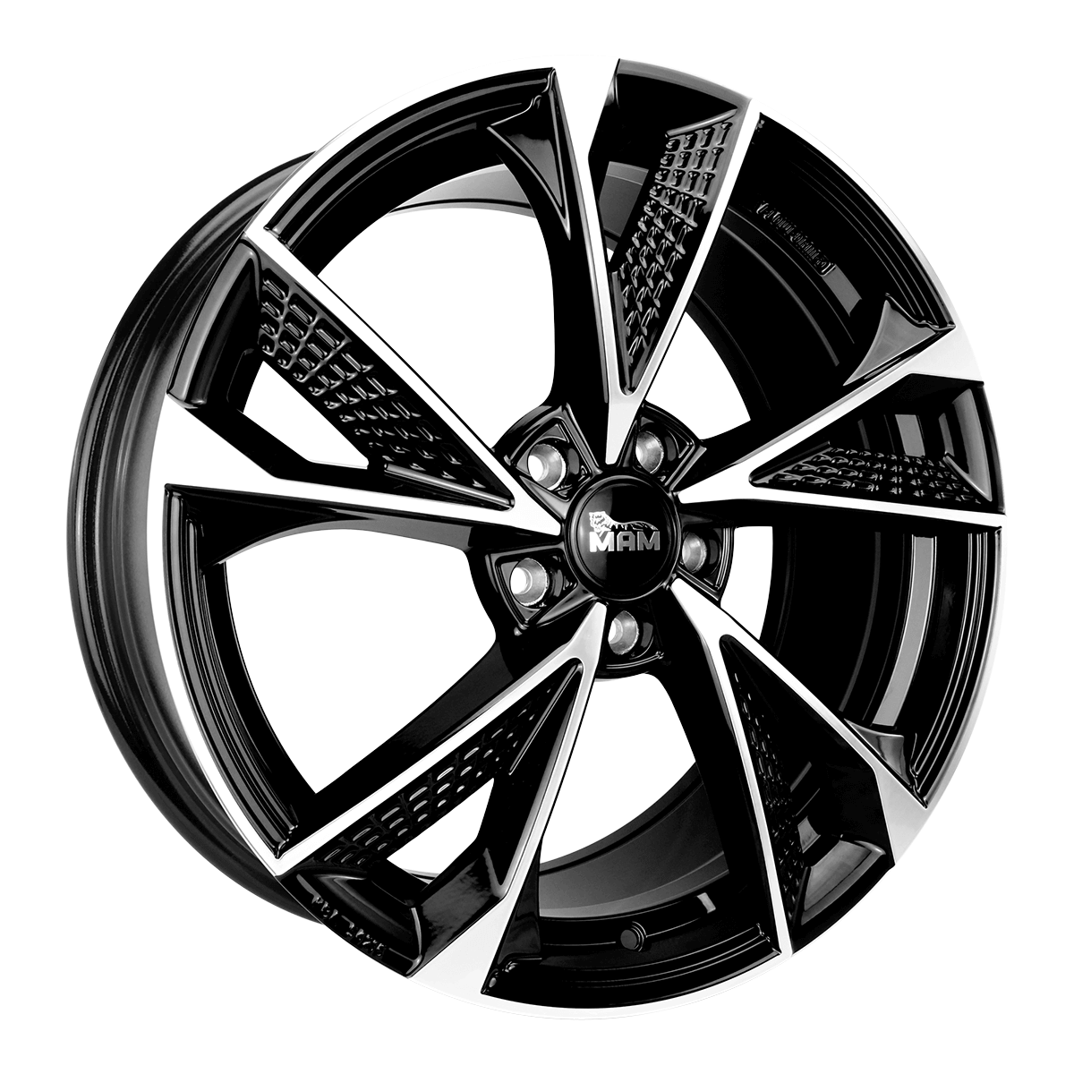 MAM RS6 Alufælge 19" 5x120 ET35 – Poleret/sort (sæt á 4)