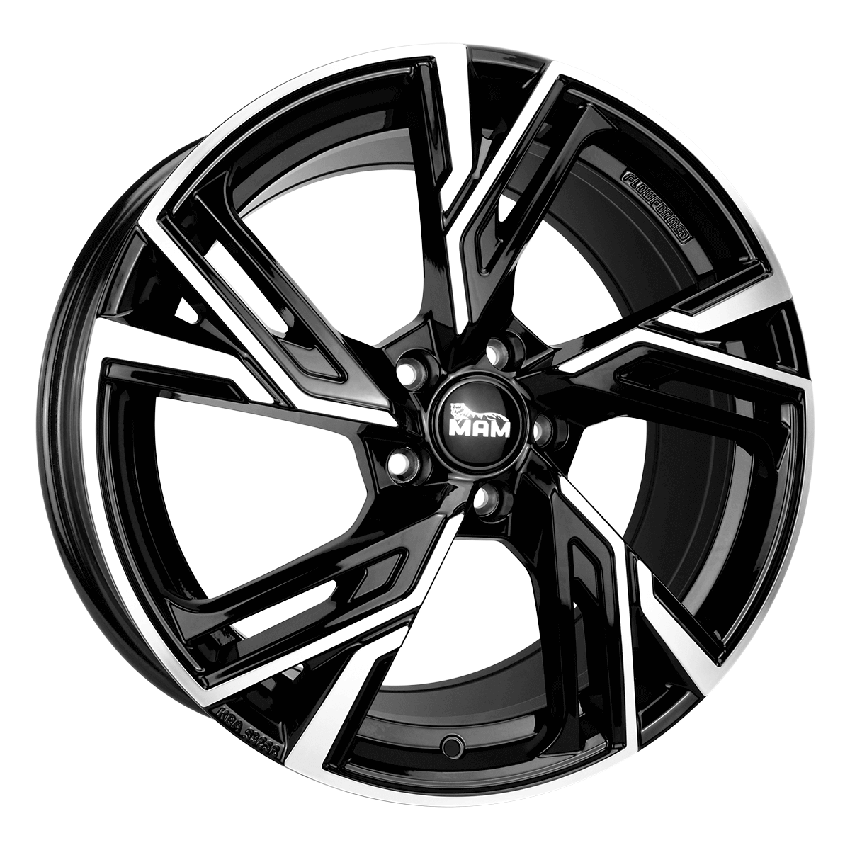 MAM RS5 Alufælge 16" 5x108 ET38 – Poleret/sort (sæt á 4)