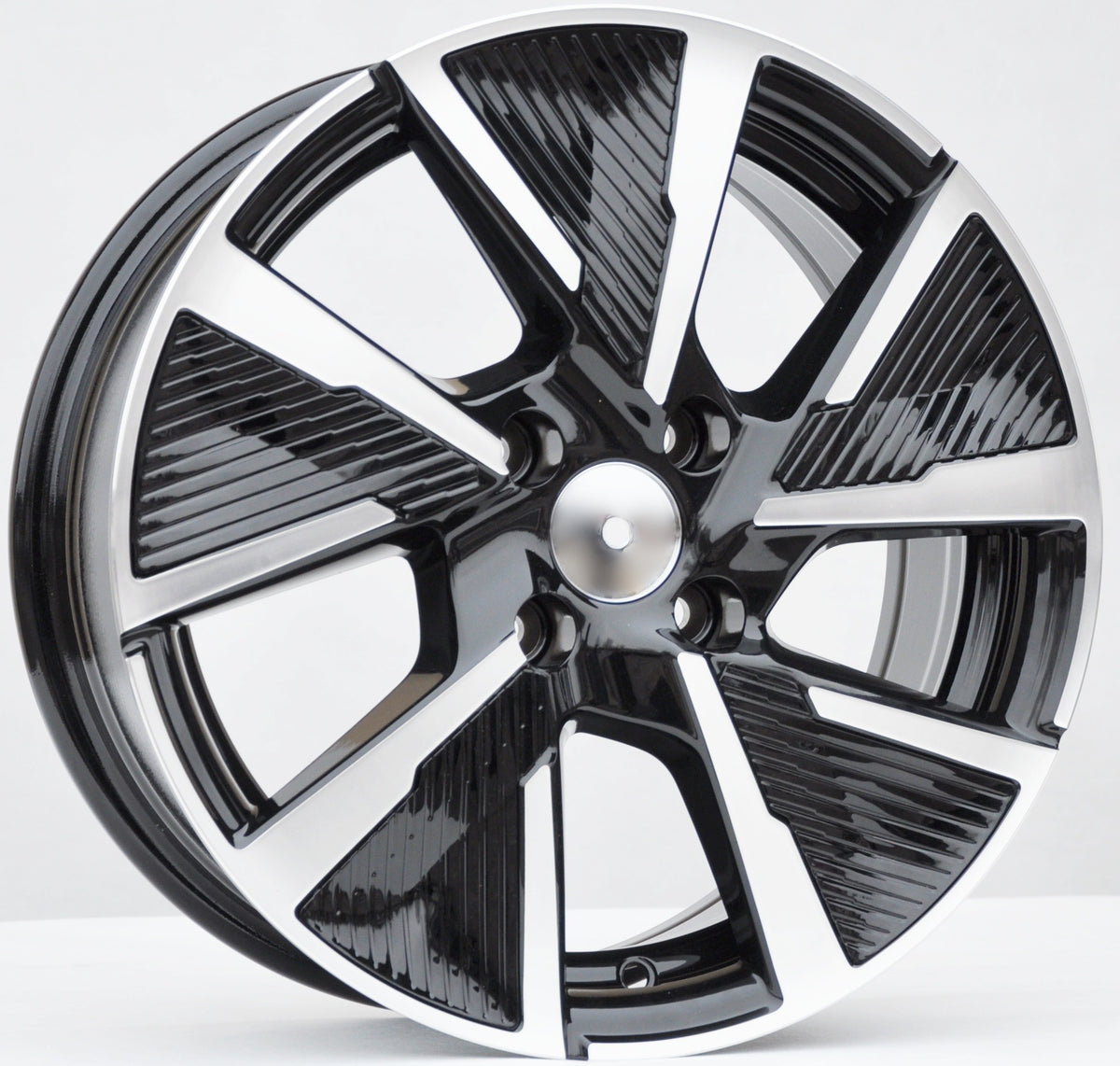 PDW 5906FullSpokes Alufælge 16" 4x108 ET32 – Poleret/sort (sæt á 4)