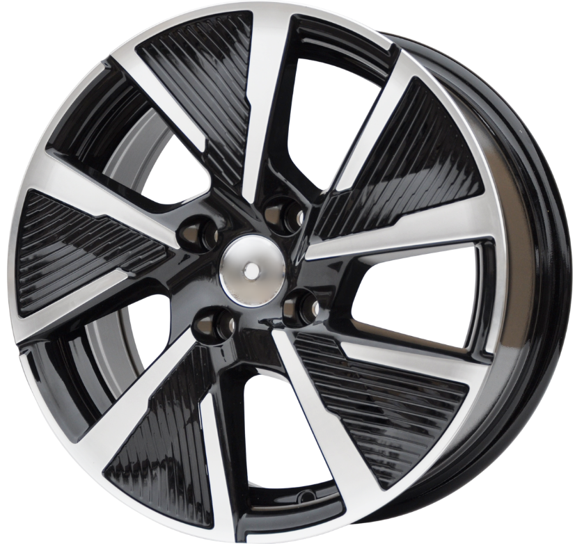 PDW 5906FullSpokes Alufælge 17" 4x108 ET32 – Poleret/sort (sæt á 4)