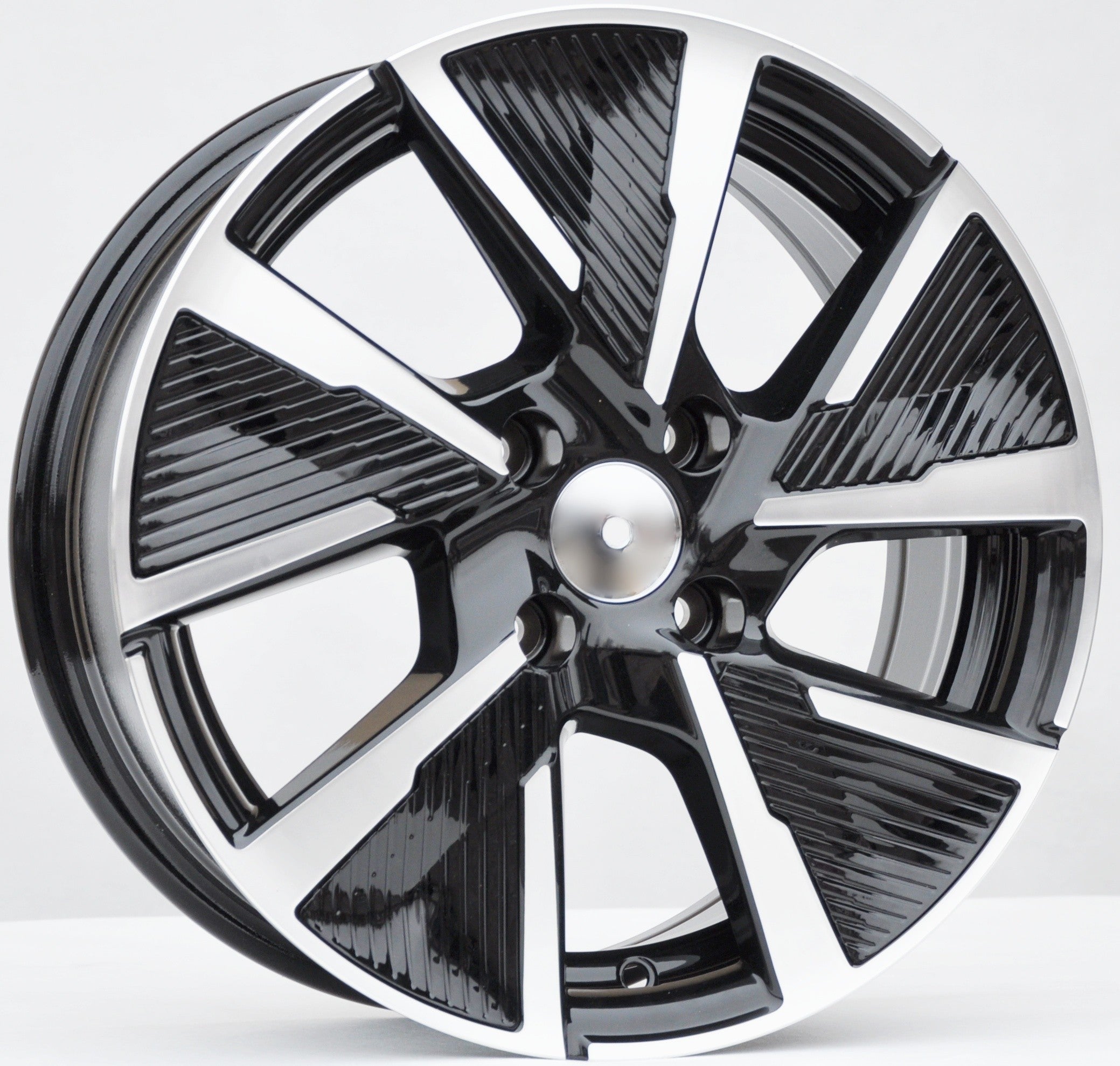 PDW 5906FullSpokes Alufælge 17" 4x108 ET32 – Poleret/sort (sæt á 4)