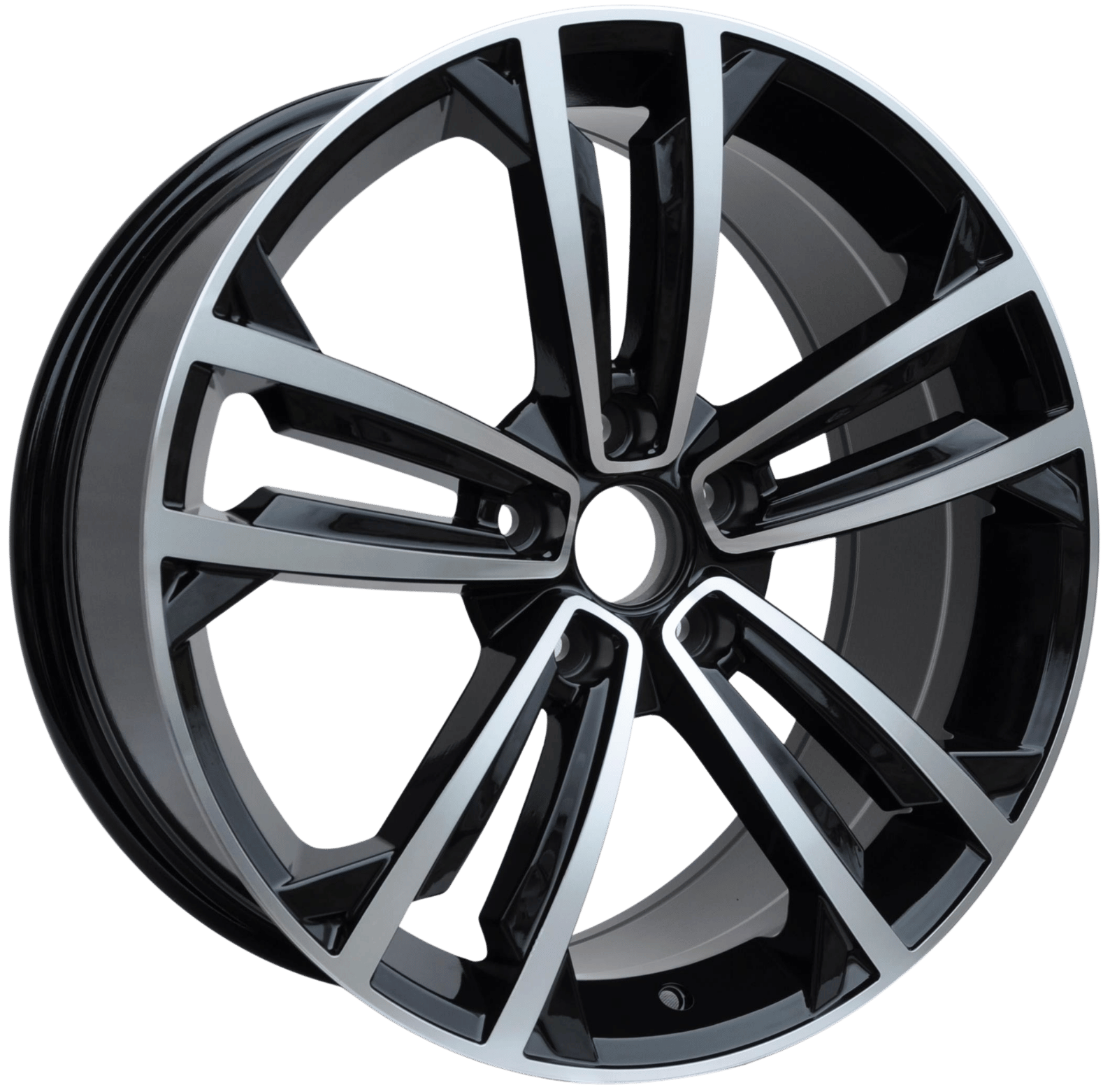 PDW 5287 Alufælge 17" 5x112 ET45 – Poleret/sort (sæt á 4)