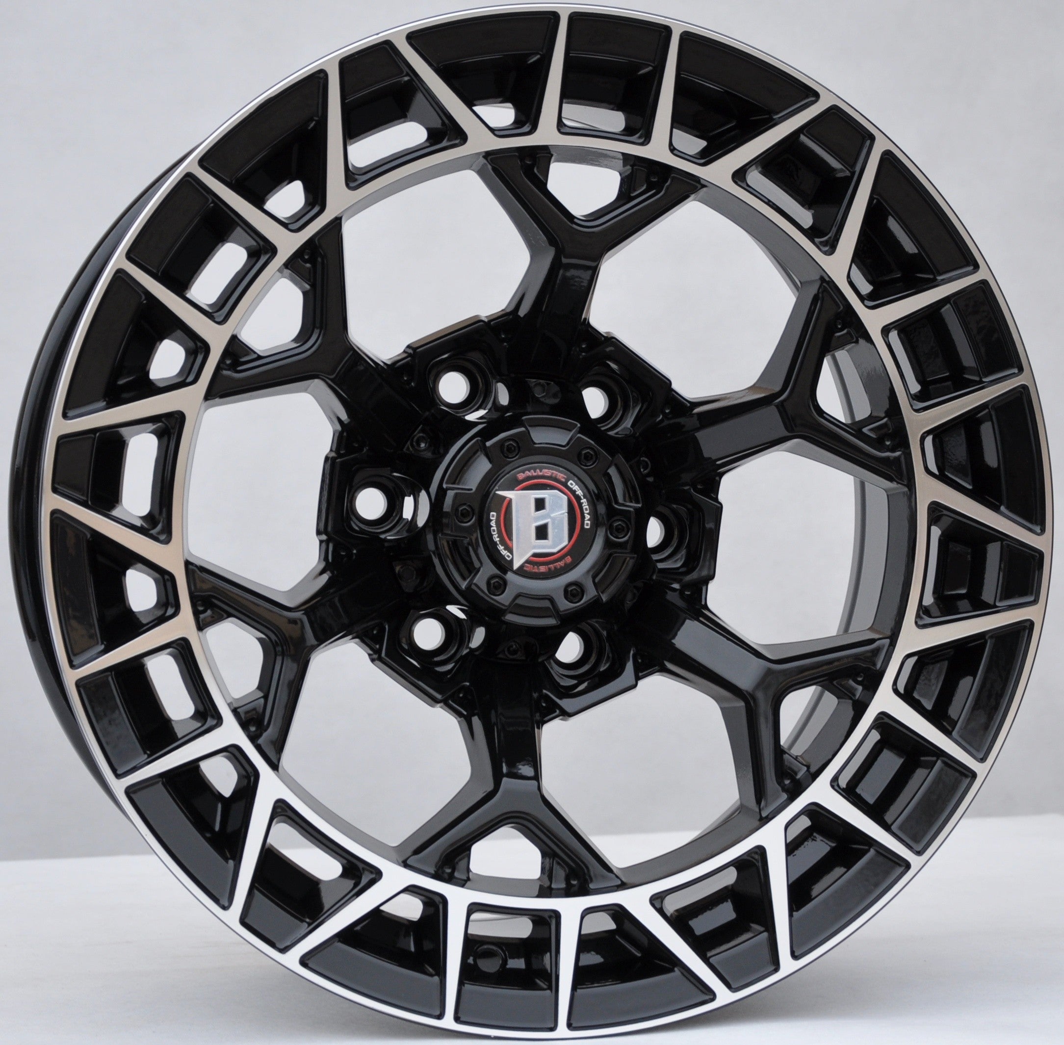 PDW FBX229 Alufælge 17" 6x139.7 ET0 – Poleret/sort (sæt á 4)