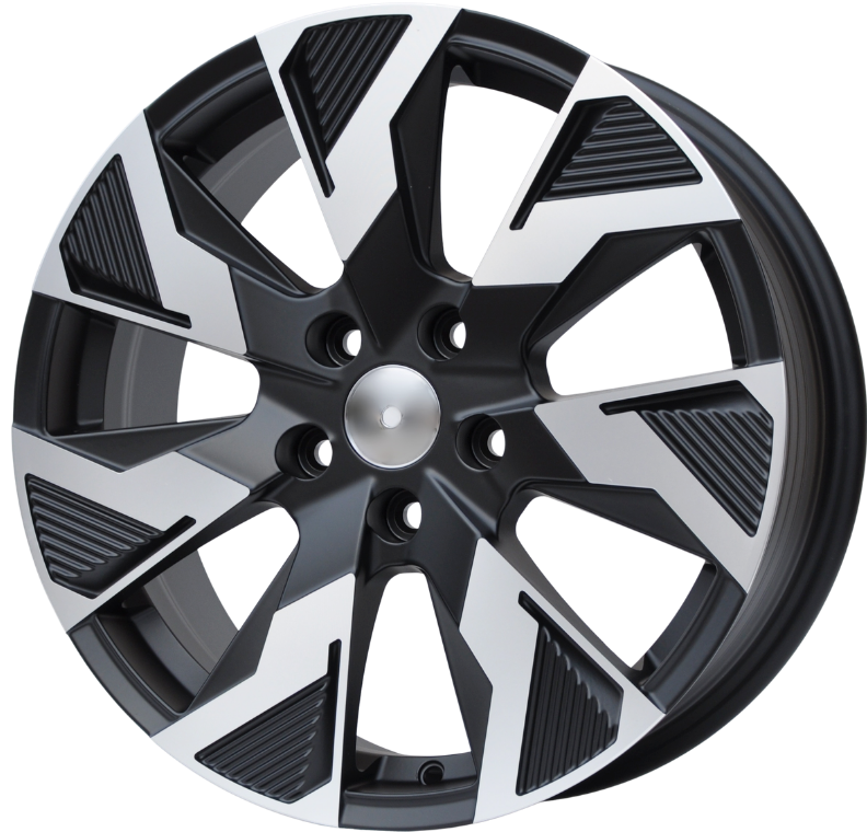 PDW 3521 Alufælge 17" 5x114.3 ET45 – Poleret/sort (sæt á 4)
