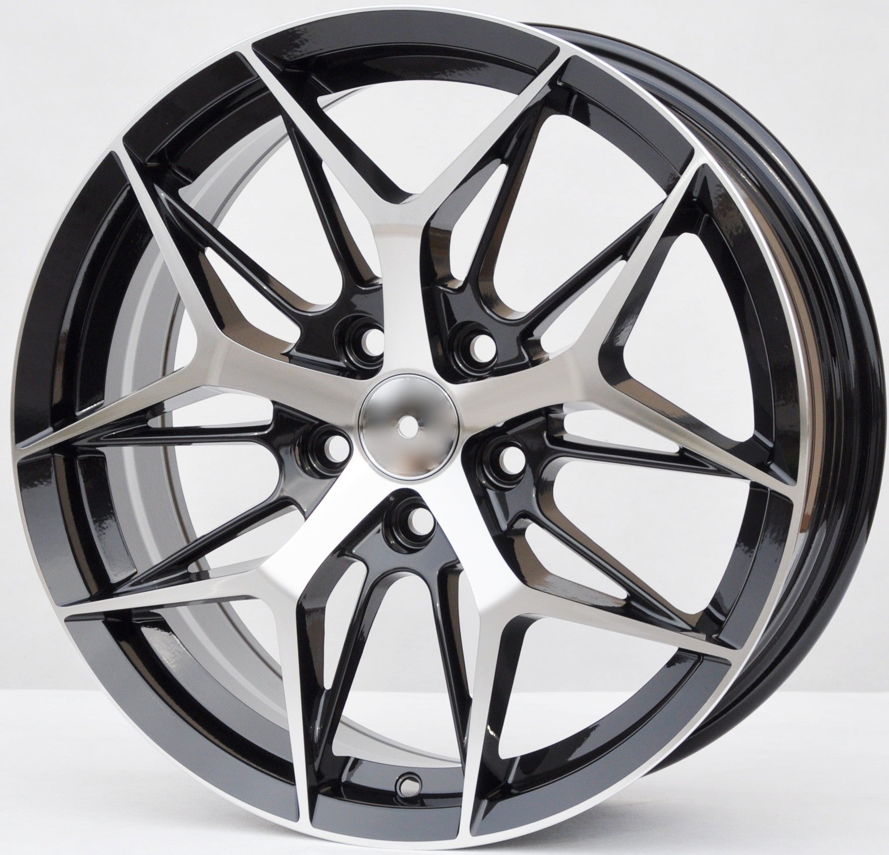 PDW FBX114 Alufælge 17" 5x114.3 ET40 – Poleret/sort (sæt á 4)