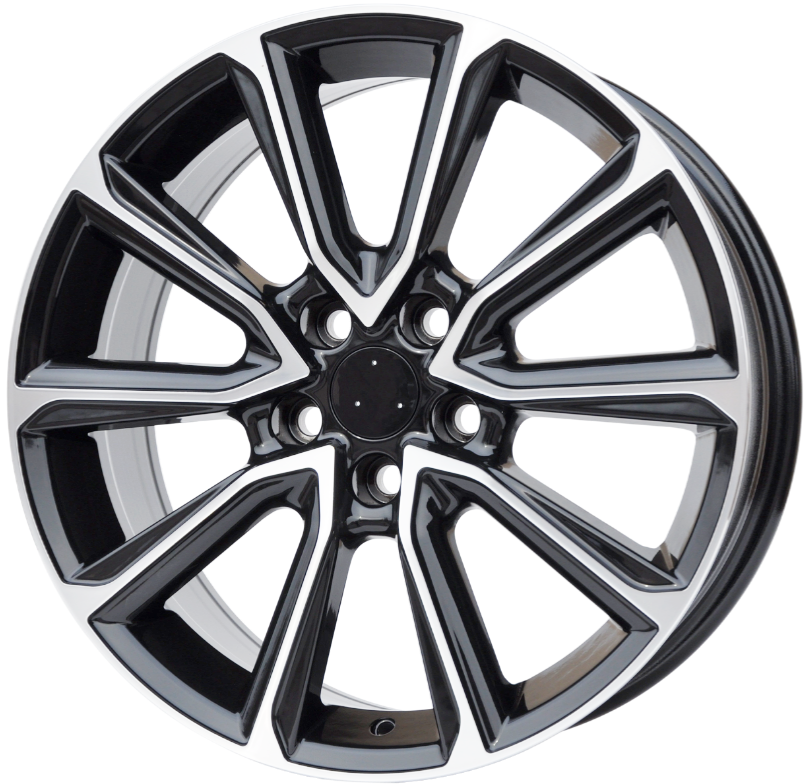 PDW 5344 Alufælge 18" 5x114.3 ET35 – Poleret/sort (sæt á 4)