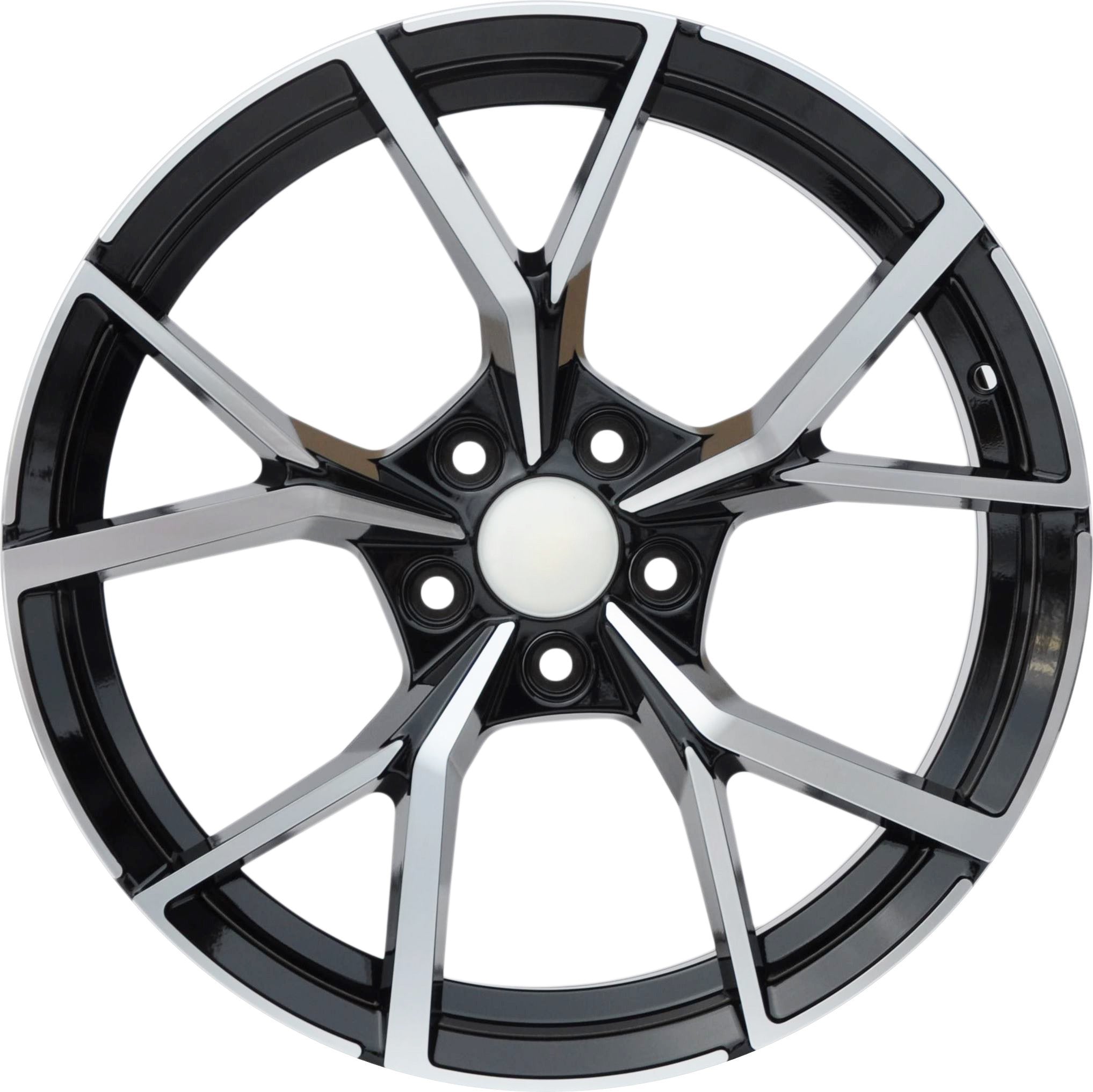 PDW 5801 Alufælge 16" 5x100 ET42 – Poleret/sort (sæt á 4)