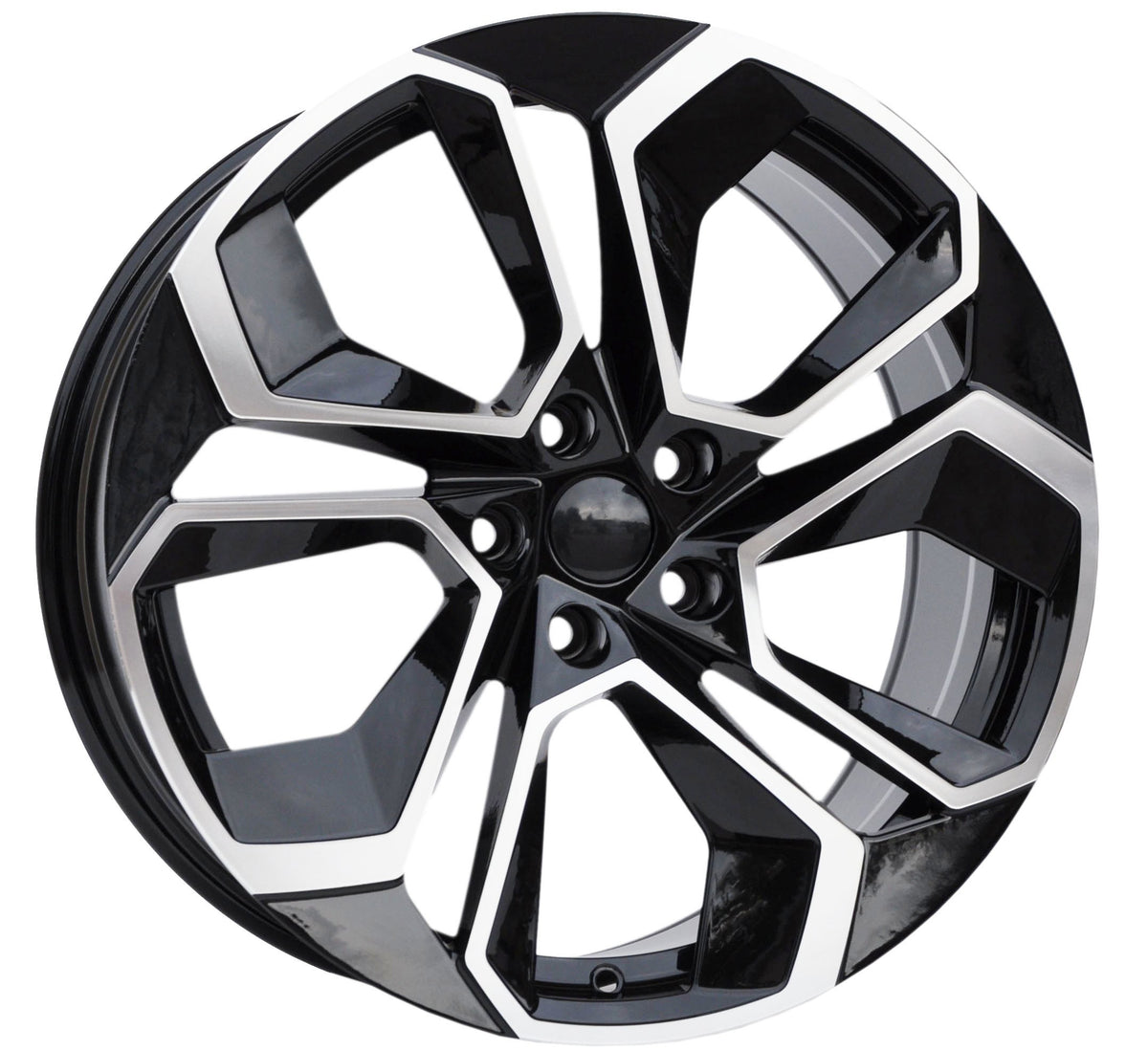 PDW 5561 Alufælge 17" 7J 5x112 ET46 – Poleret/sort pulverlakeret (sæt á 4)
