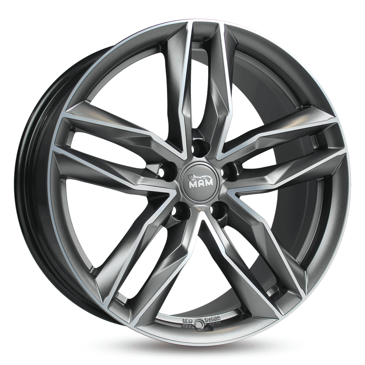 MAM RS3 Alufælge 19" 5x112 ET30 – Poleret/grafit halvmat (sæt á 4)