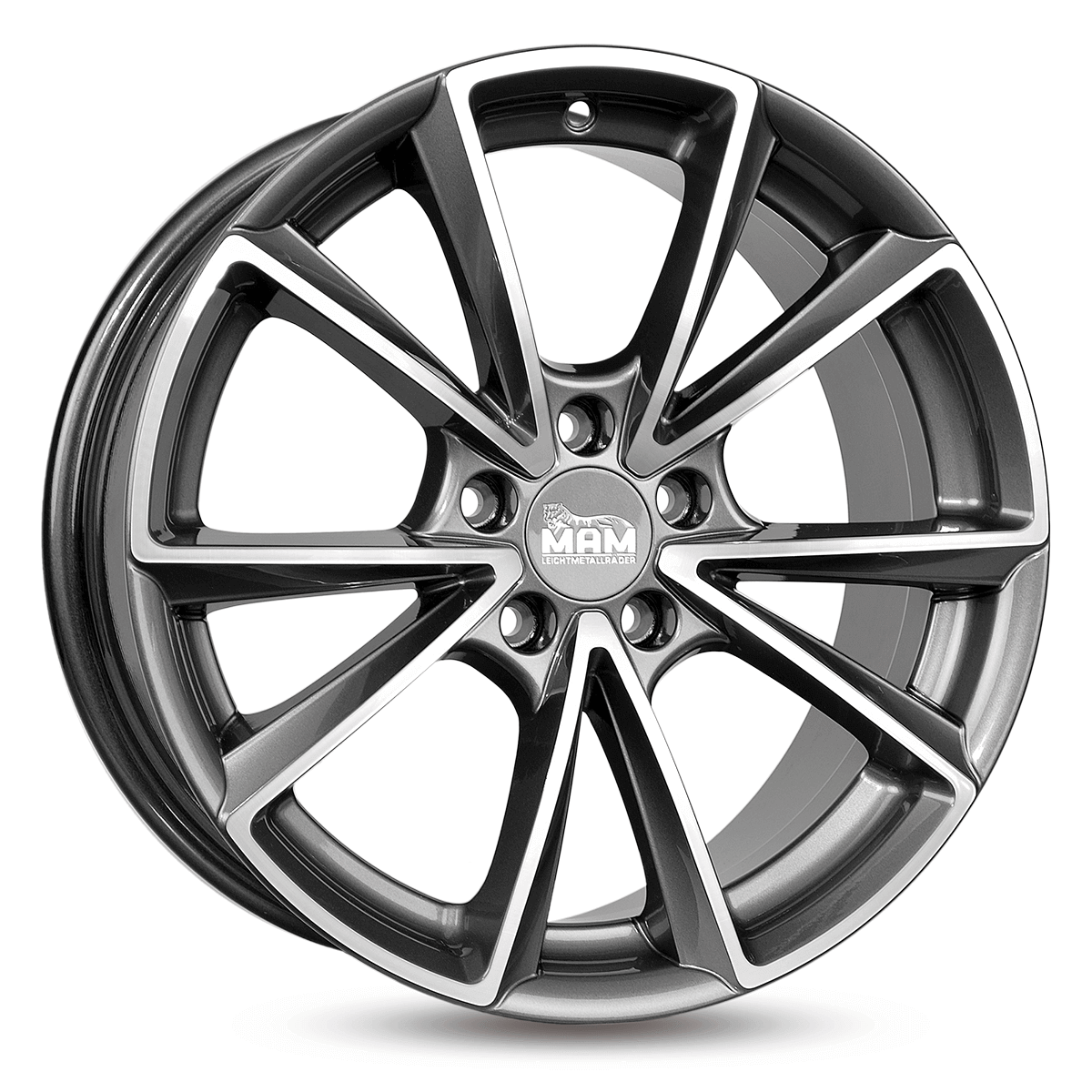 MAM A5 Alufælge 19" 5x112 ET45 – Poleret/grafit (sæt á 4)