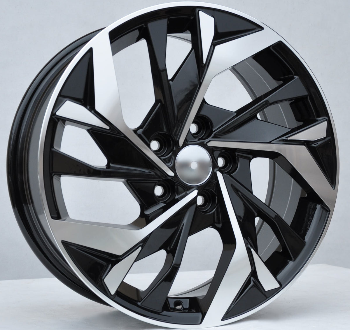 PDW 1953 Alufælge 17" 6,5J 5x114.3 ET48 – Poleret/sort (sæt á 4)