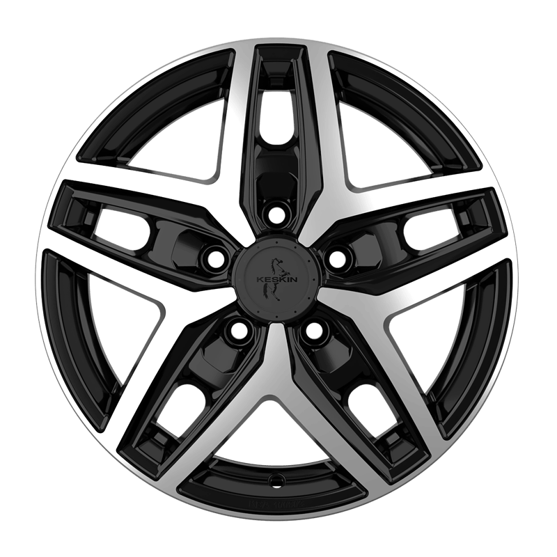 Keskin KT C1-5L Alufælge 16" 5x120 ET50.9 – BLACK FRONT POLISH (sæt á 4)