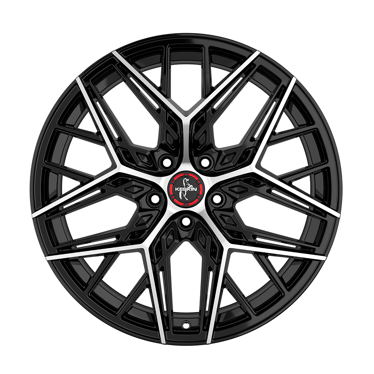 Keskin KT25 Alufælge 19" 5x120 ET35 – BLACK FRONT POLISH (sæt á 4)