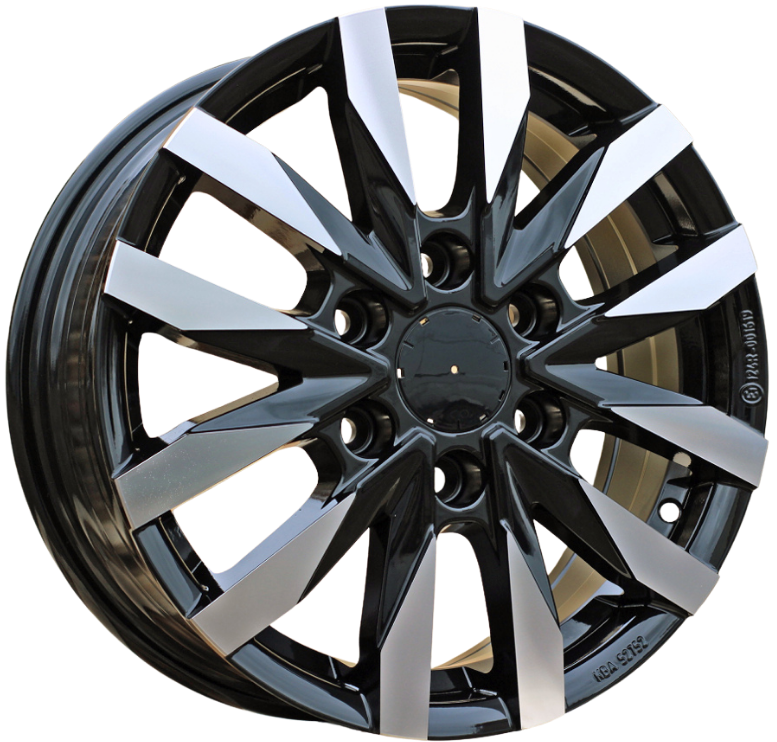 PDW 3025 Alufælge 16" 6x130 ET54 – Poleret/sort (sæt á 4)