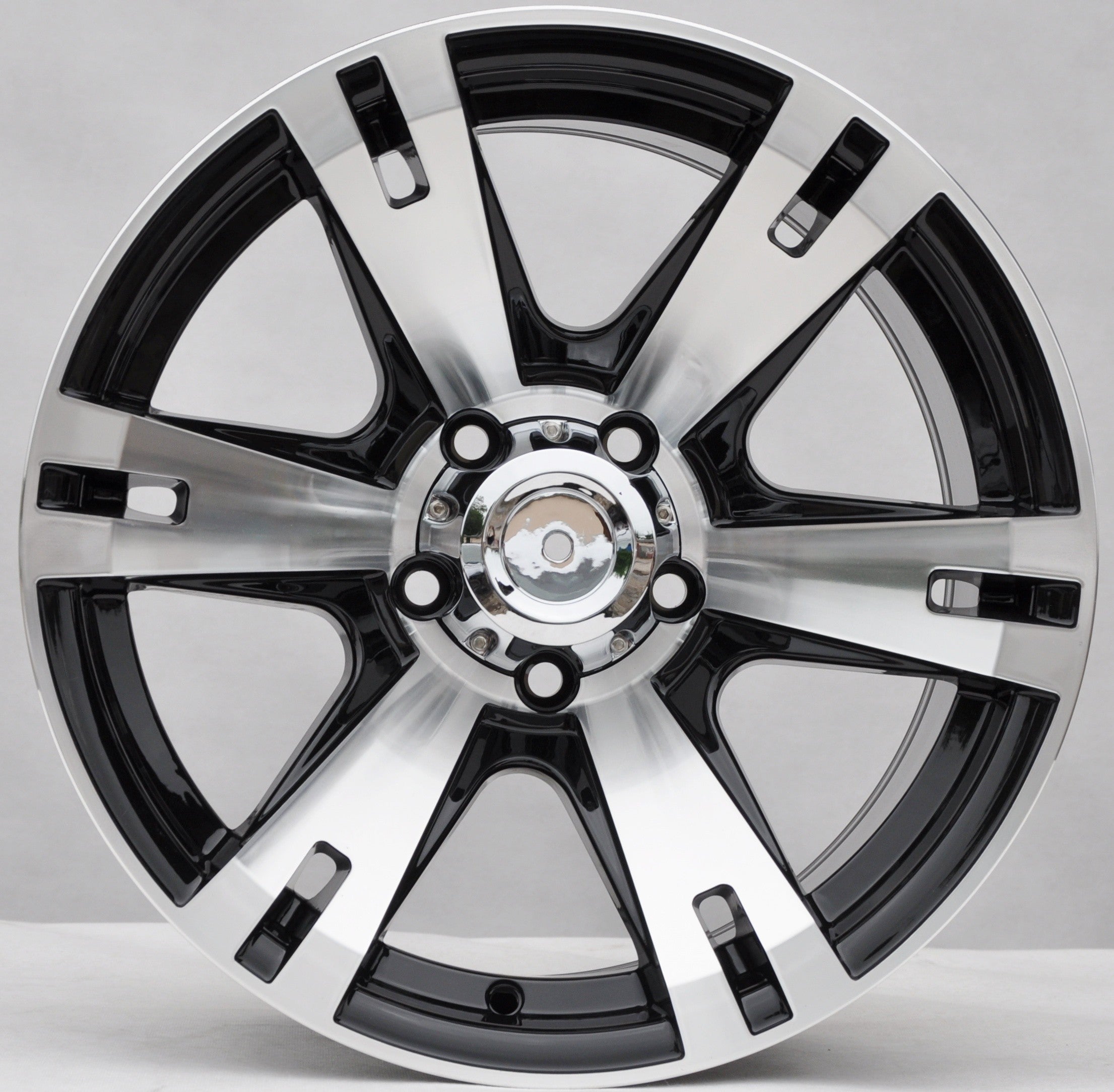 PDW 311 Alufælge 16" 5x114.3 ET-10 – Poleret/sort (sæt á 4)