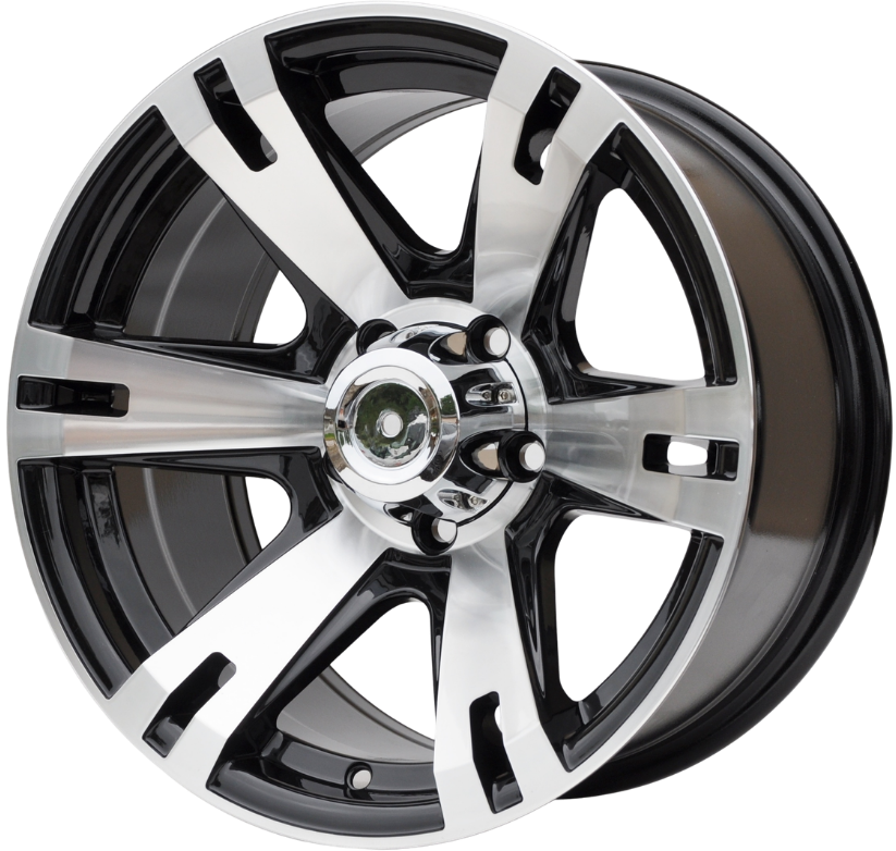 PDW 311 Alufælge 16" 5x114.3 ET-10 – Poleret/sort (sæt á 4)