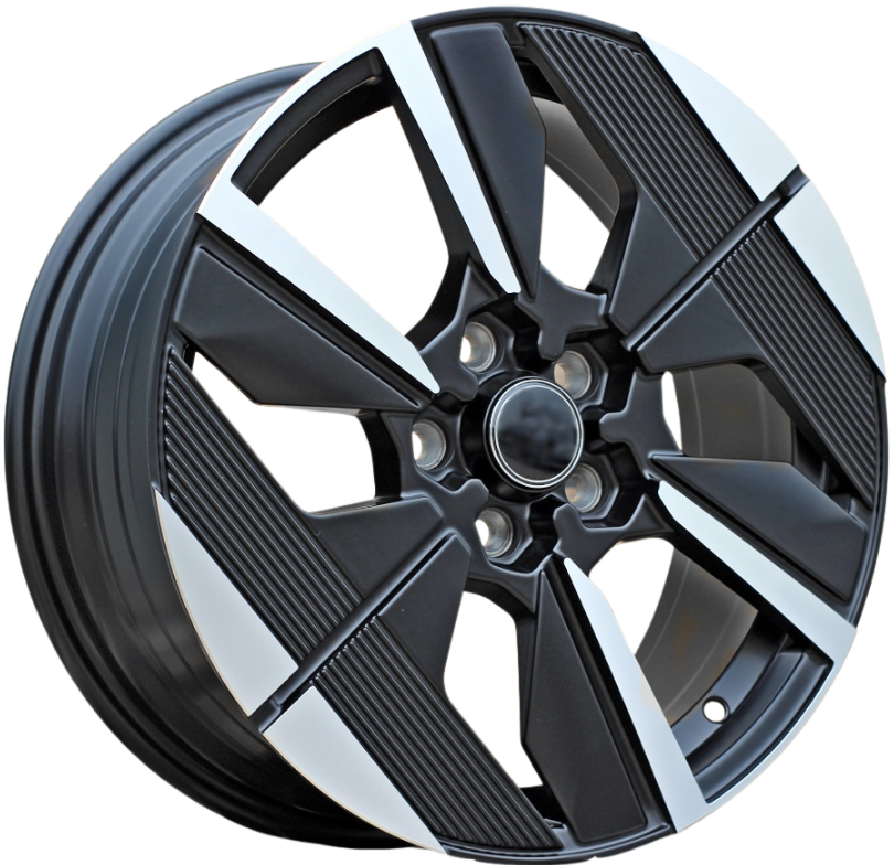 PDW 6158 Alufælge 17" 5x108 ET44 – Poleret/sort półmat (sæt á 4)