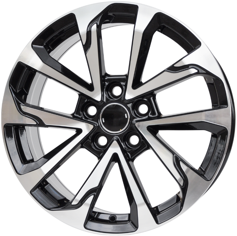 PDW FBX416 Alufælge 17" 7,5J 5x114.3 ET40 – Poleret/sort (sæt á 4)