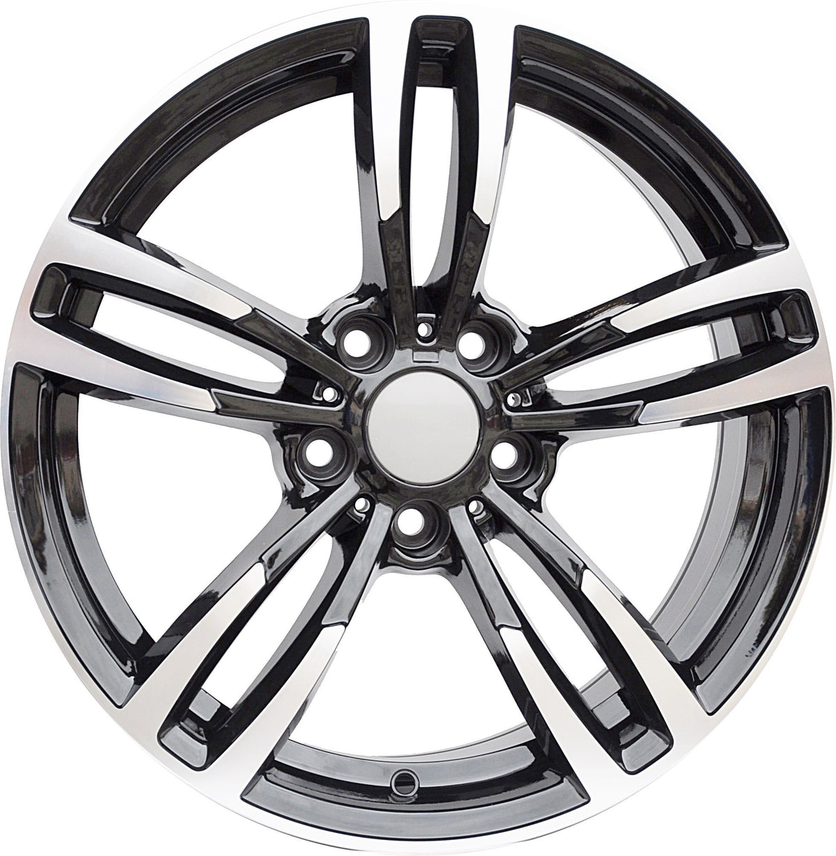 PDW 855/1121 Alufælge 19" 8,5/9,5J 5x120 ET34 – Poleret/sort (sæt á 4)