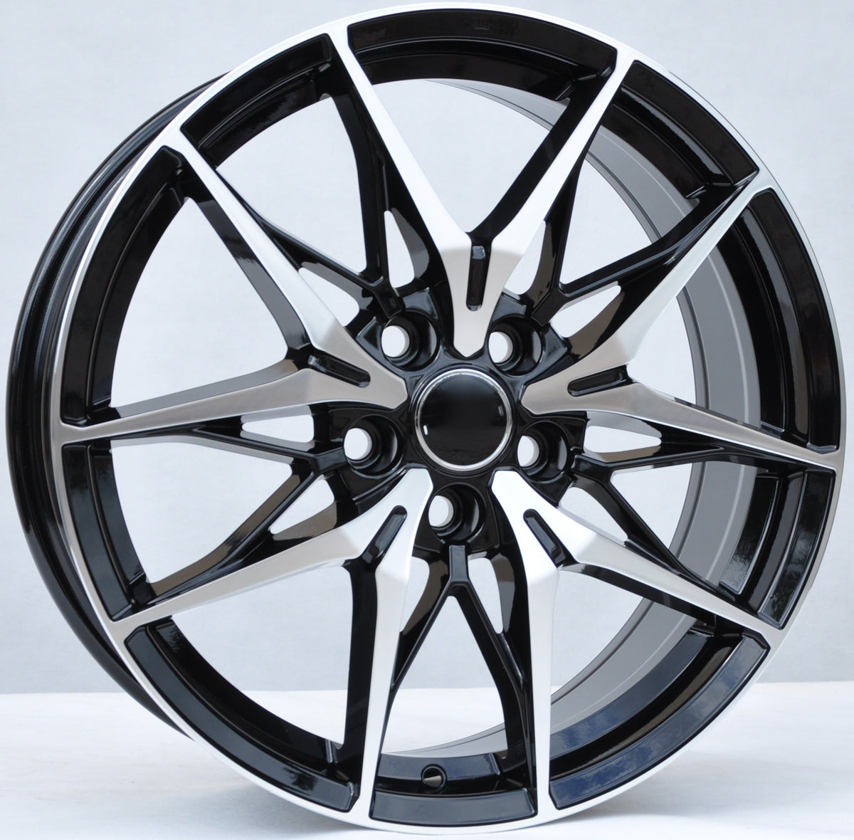PDW 1405 Alufælge 18" 7J 5x114.3 ET50 – Poleret/sort (sæt á 4)