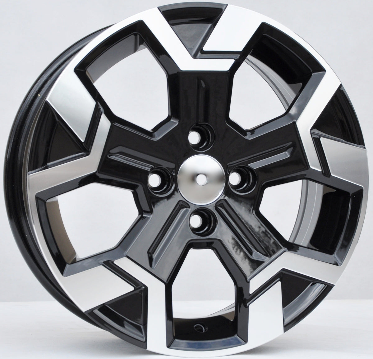 PDW 1407 Alufælge 16" 6J 4x100 ET40 – Poleret/sort (sæt á 4)