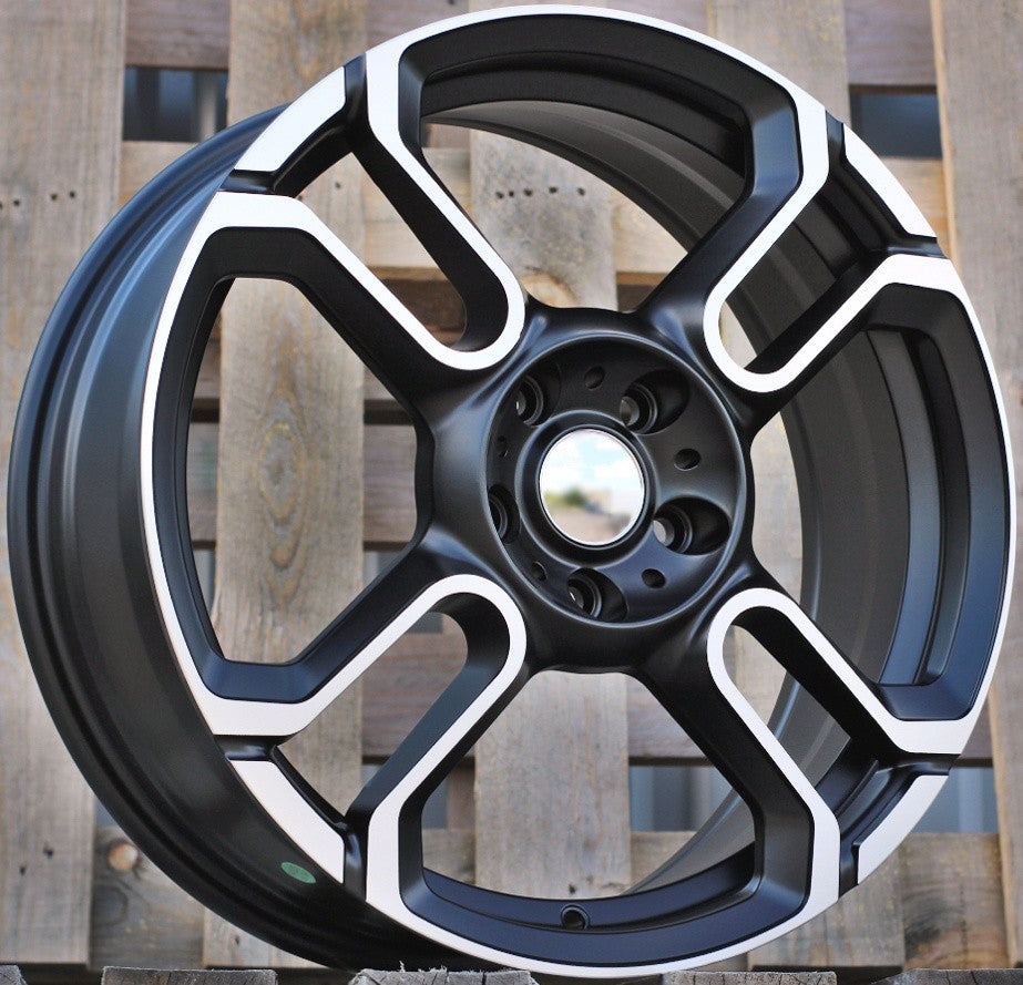 PDW 8002 Alufælge 18" 7J 5x112 ET54 – Poleret/sort halvmat (sæt á 4)