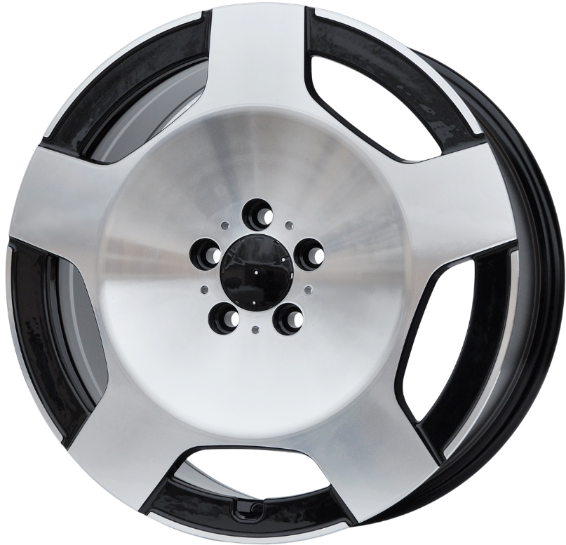 PDW 3518 Alufælge 17" 7,5J 5x112 ET48 – Poleret/sort (sæt á 4)