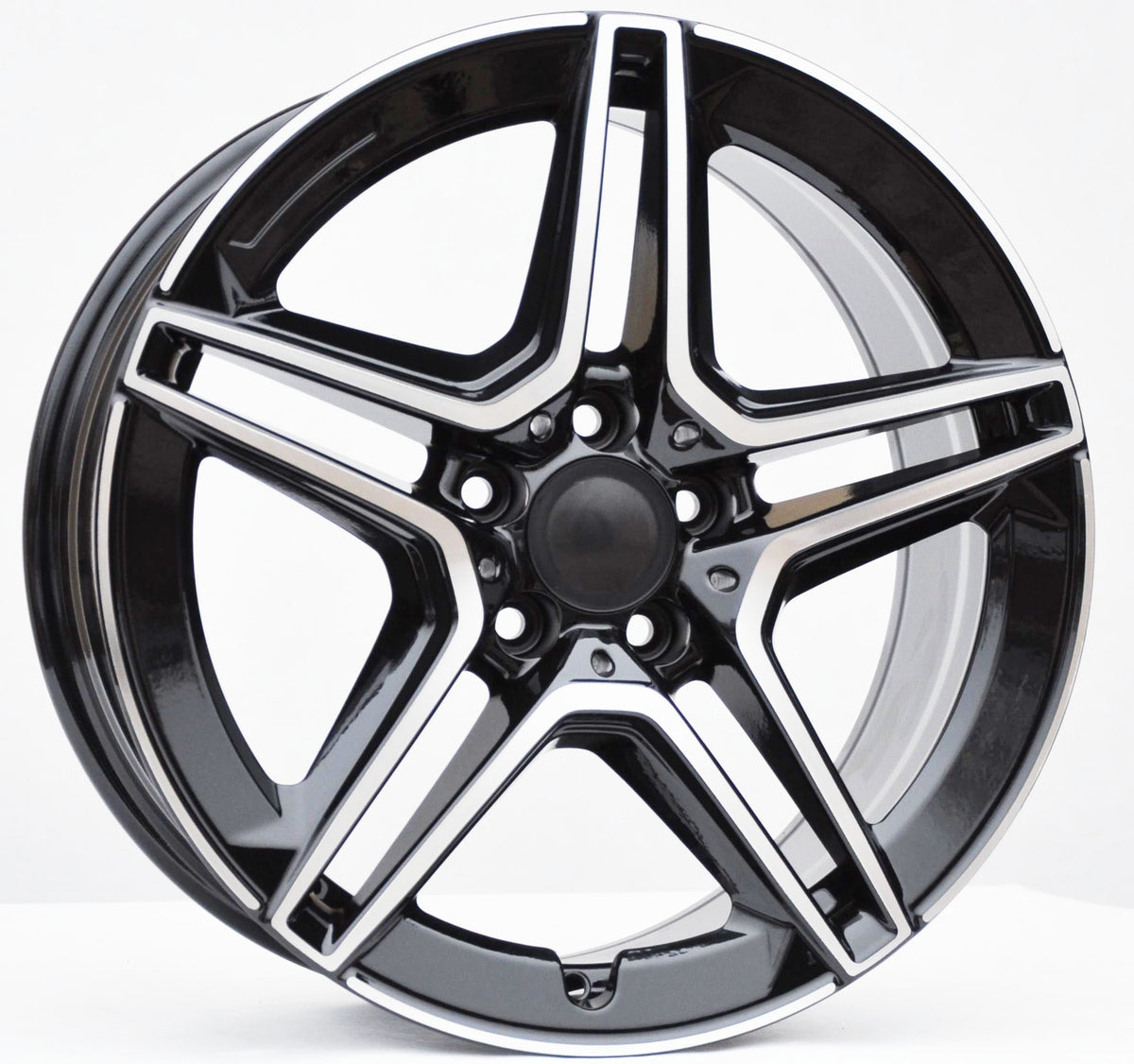 PDW FBX142 Alufælge 17" 7,5J 5x112 ET40 – Poleret/sort (sæt á 4)