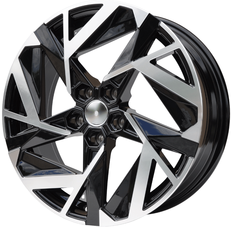 PDW 3640/1379 Alufælge 18" 7J 5x114.3 ET35 – Poleret/sort (sæt á 4)
