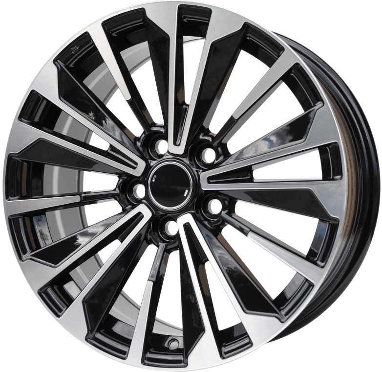 PDW 374 Alufælge 17" 7,5J 5x114.3 ET40 – Poleret/sort (sæt á 4)