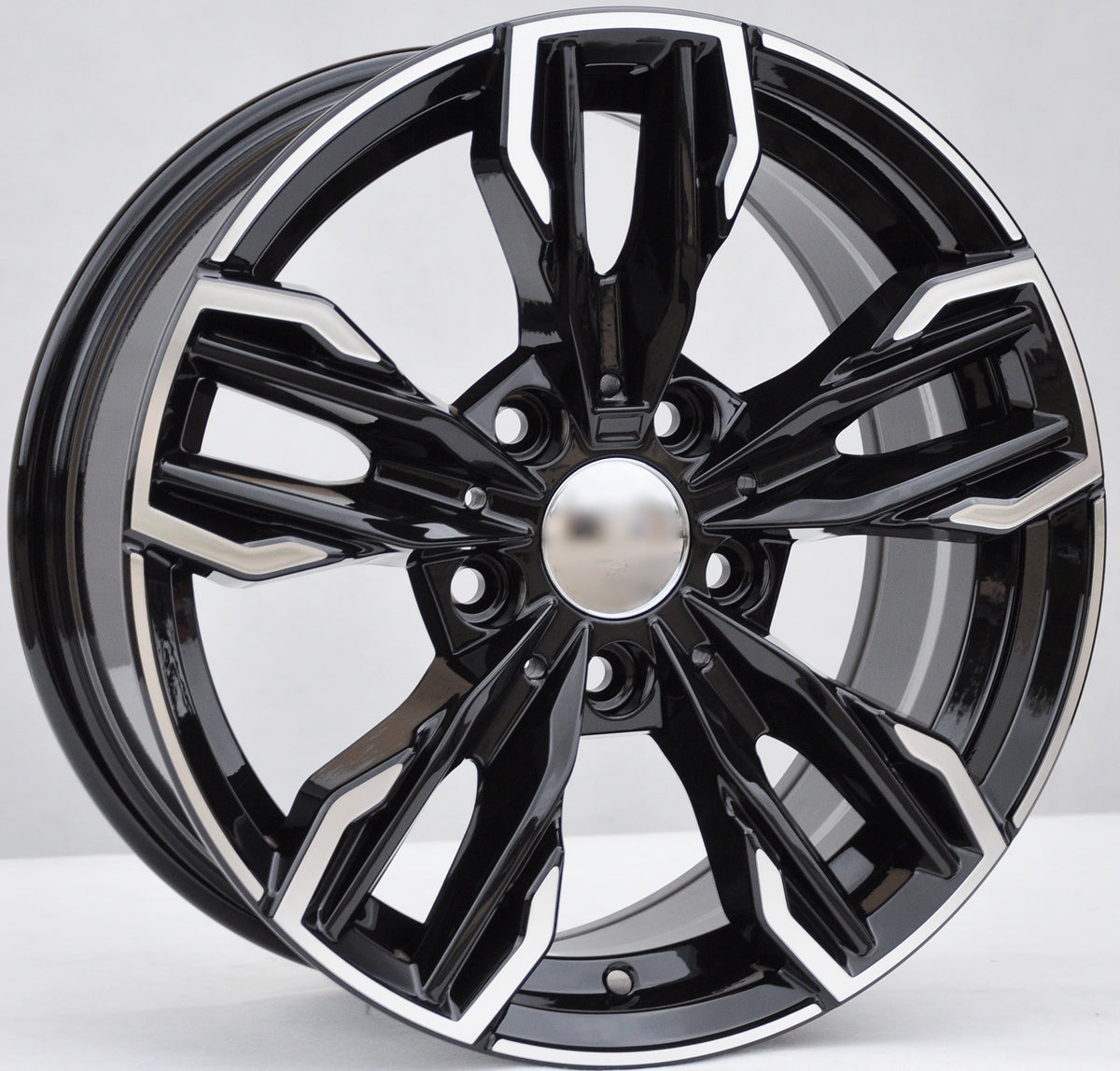 PDW 581 Alufælge 16" 7J 5x120 ET35 – Poleret/sort pulverlakeret (sæt á 4)