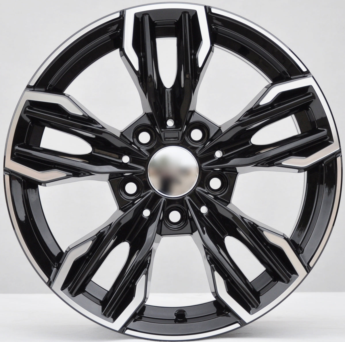 PDW 581 Alufælge 16" 7J 5x120 ET35 – Poleret/sort pulverlakeret (sæt á 4)