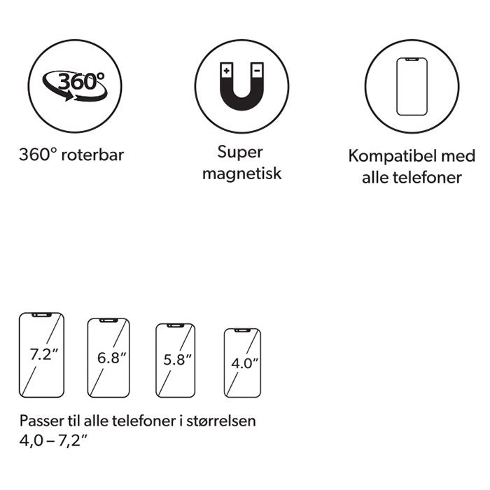 Magnetisk mobilholder til luftdyse